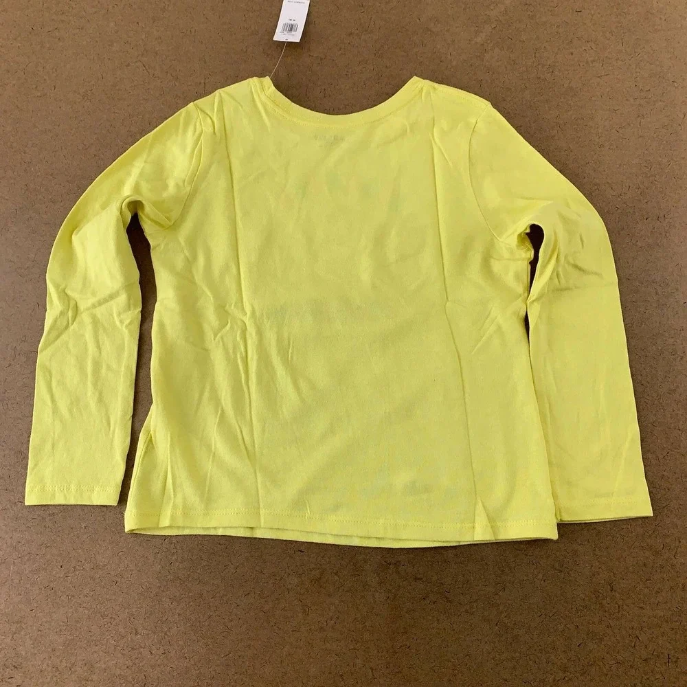 Old Navy Girls Lot Of 2 Graphic T-Shirt Yellow Heathered Long Sleeve Crew M New